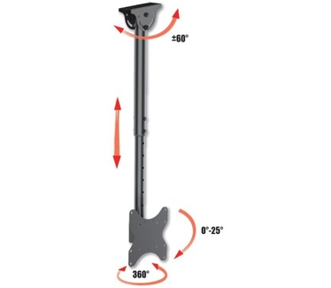 Techly Telescopic Ceiling Support up to 1.6m LED TV LCD 23-42" ICA-CPLB 922L