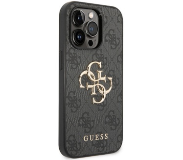Guess 4G Metal Logo BackCase Apple iPhone 14 Pro Max (6.7") Grijs Grijs