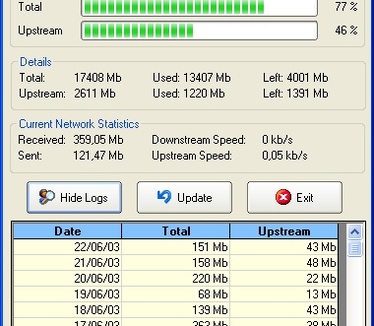 ISP monitor Main Screen & Logs