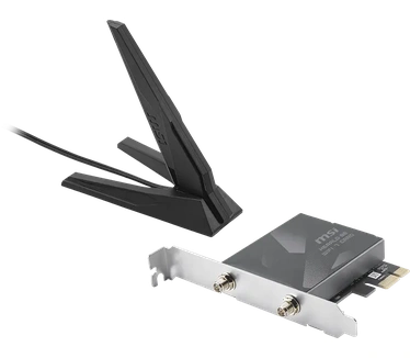 MSI Herald BE9400 PCIe WiFi 7 tri-band kaart voor desktopcomputer, Bluetooth 5.4, 6 GHz, MLO, 320 MHz, 5,8 GB/s