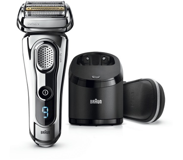 Braun Series9 Elekt. Scheerapparaat Mannen 9297cc, Clean&Charge Station En Lederen Reisetui - Chroom