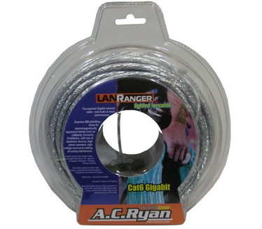 AC Ryan ACR-LR2568 LAN.Ranger UTP Kabel Cat 6 (15m UV Zilver,  Blauwe LED)