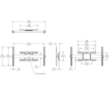 Vogel's PFW 6854 Display-wandsteun, draaiend