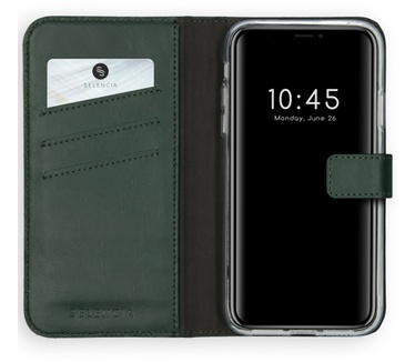 Selencia Echt Lederen Bookcase iPhone 11 - Groen