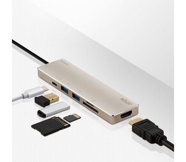 Aten UC3239 USB-C Multiport Mini Dock with Power Pass-Through