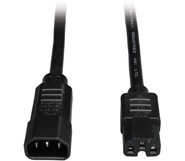 Tripp-Lite Heavy-Duty Computer Power Cord Lead Cable, 15A, 14AWG (IEC-320-C14 to IEC-320-C15), 1.83 m (6-ft.)