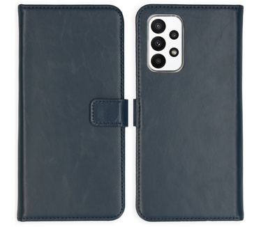 Selencia Echt Lederen Bookcase Samsung Galaxy A23 (5G) - Blauw