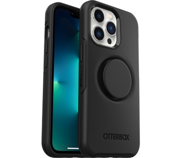 Otterbox OtterBox Otter+Pop Case voor iPhone 13 Pro Max / iPhone 12 Pro Max, Schokbestendig, Valbestendig, Beschermhoes met PopSockets PopGrip, 3x getest volgens militaire standaard, Antimicrobieel, Zwart
