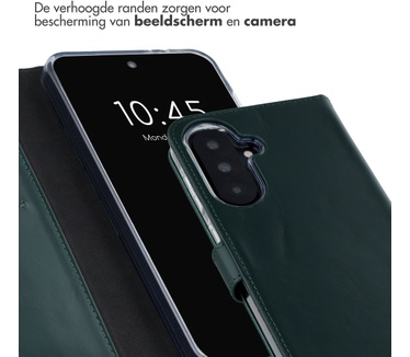 Selencia Echt Leren Bookcase Samsung Galaxy A37 (5G) - Groen