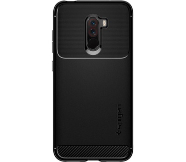 Spigen Rugged Armor Case Black Xiaomi Pocophone F1  Zwart