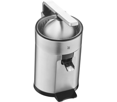 WMF Profi Plus Elektrische sinaasappelpers met hefboomstamper, roestvrij staal, sinaasappelpers met fruithouder, 160 watt, druppelstop, mat roestvrij staal