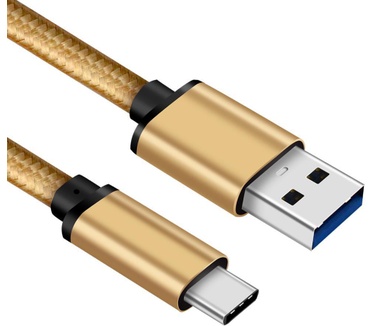 Allteq USB C naar USB A kabel, 3m Goud