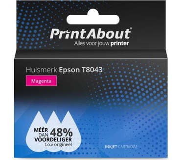 PrintAbout Huismerk Epson T8043 Inktcartridge Magenta