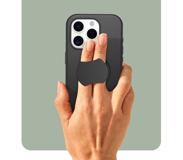 Otterbox OtterGrip Symmetry Series voor iPhone 15 Pro, Black (iPhone 15 Pro) Zwart