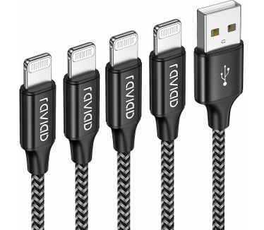 Raviad iPhone oplaadkabel, [4Pack 0.3M 1M 2M 3M]