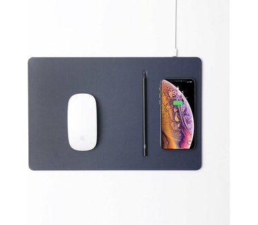 Pout HANDS3 PRO Fast Wireless Charging Mouse Pad - Blauw