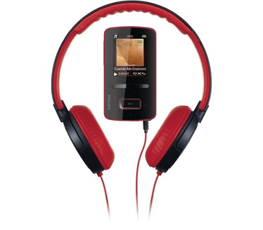 Philips GoGear SA3VBE04RH ViBE met SHL5000 DJ-hoofdtelefoon