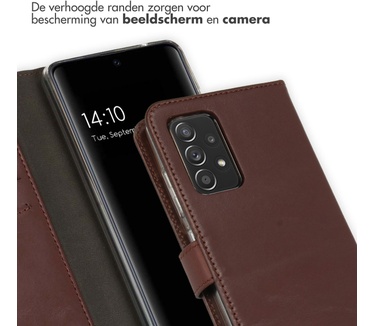Selencia Echt Lederen Bookcase Samsung Galaxy A52(s) (5G/4G) - Bruin