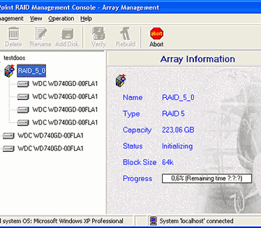SATA RAID 2005 review: HighPoint RocketRAId 1820A screenshot 2