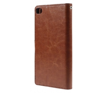 Kees Lederlook Portemonnee Hoesje Huawei P8 - Bruin