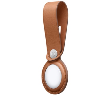Apple AirTag-hanger, leer, Zadelbruin