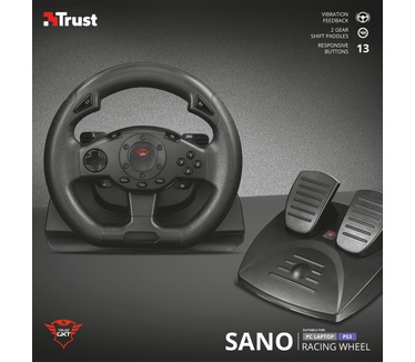 Trust GXT 580 Vibration Feedback Racing Wheel Zwart