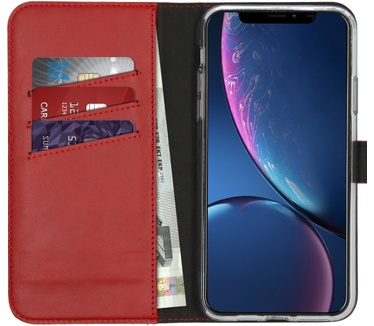 Selencia Echt Lederen Bookcase iPhone 11 Pro Max - Rood
