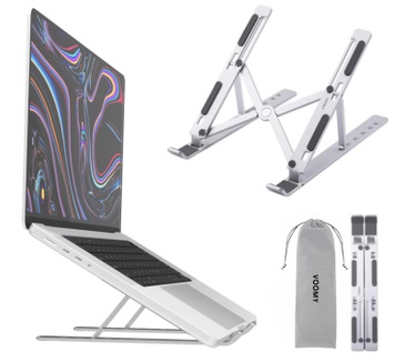 Voomy Office Laptop Standaard Verstelbaar - Ergonomische Stand - Aluminium - Zwart