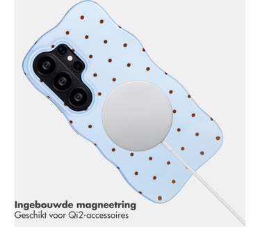 Selencia Vivid Wavy Backcover met MagSafe voor de Samsung Galaxy S26 Ultra - Happy Dots Digital Sky