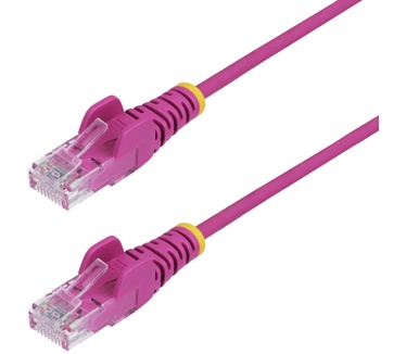 Startech.com 50cm Dunne CAT6 Ethernet Kabel, Roze, Snagless, 100W PoE, UTP, LSZH, 28AWG Pure Koperdraad, Slim RJ45 Netwerk Patchkabel met Trekontlasting, Fluke Getest