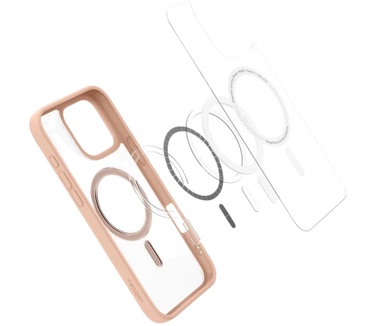 Spigen Ultra Hybrid TPU Back Cover Magnetisch (iPhone 16 Pro Max) Transparant/Roze