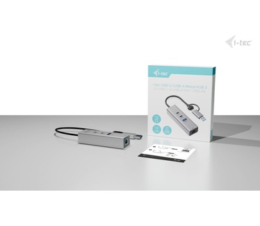 i-tec USB-C/USB-A Metal HUB 3 (2x USB-C, 1x USB-A) Port + 2.5GLAN
