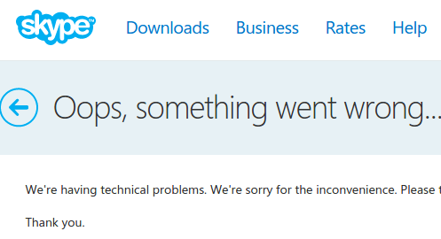 skype storing
