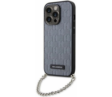 Karl Lagerfeld Saffiano Monogram - iPhone 14 Pro Max (6.7") Grijs Grijs