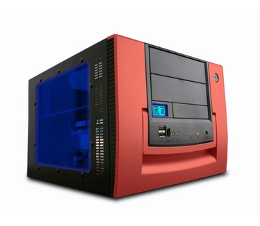Apevia X-Qpack Aluminum Case w/ 3 Window-Red Rood, Zwart