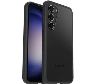 Otterbox OtterBox React-hoesje voor Galaxy S23, schokbestendig, valbestendig, ultradun, beschermende, getest volgens militaire standaard, Antimicrobieel, Black Crystal (Galaxy S23) Transparant