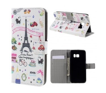 qMust Samsung Galaxy S7 Wallet Case - hoesje met stand - Paris