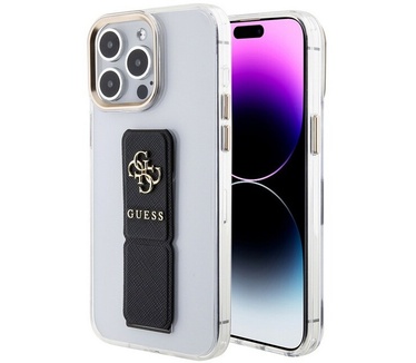 Guess PU Grip Back Case - Apple iPhone 15 Pro (6.1") - Zwart Zwart