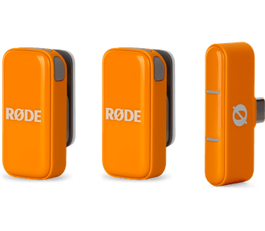 Røde RØDE Wireless Micro - Compact draadloze microfoon, twee microfoons met oplaadcase voor smartphone-inhoudcreatie - USB-C, oranje