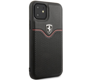 Ferrari Perforated Leather Hard Case iPhone 11 (6.1") - Zwart  Zwart