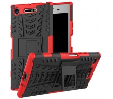 qMust Sony Xperia XZ1 Rugged Hybrid Hoesje Rood