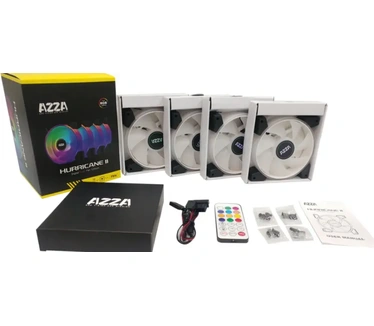 Azza Hurricane II Digital RGB (4 stuks) + remote (FNAZ-12DRGB2-241), 120mm