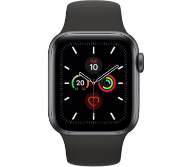 Apple Watch Series 5 (40mm) aluminium, sportbandje Grijs (Zwart)