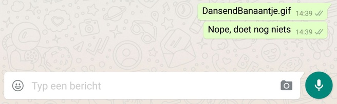 Gifs in WhatsApp zijn er nog niet