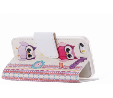 Whoo Uil Print lederen bookcase hoesje voor de Apple iPhone 5C (Apple iPhone 5C) Multi-color
