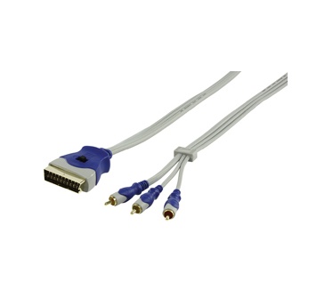 HQ Products 1.5m SCART/3xRCA M/M