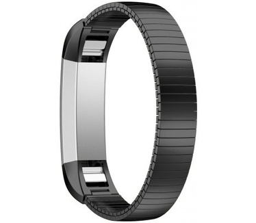 qMust Elastic Chain Metalen Armband voor Fitbit Alta - Black