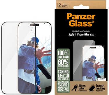 PanzerGlass iPhone 16 Pro Max Gehard Glas Edge to Edge Screenprotector