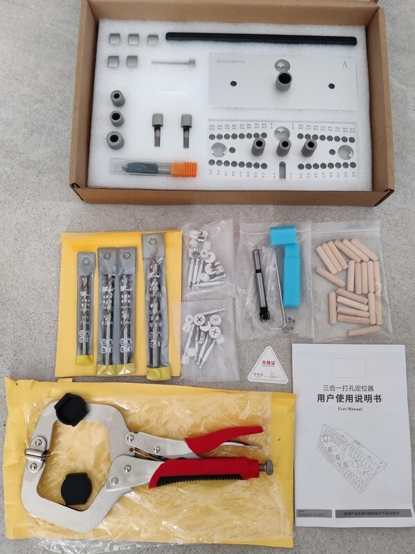 Enjoywood Wnew dowel jig + accessoires + clamp