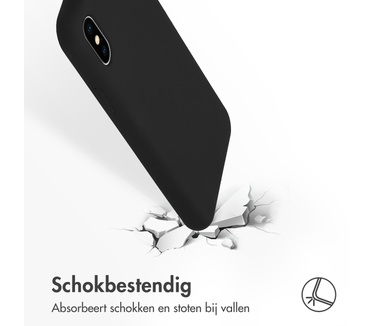 Accezz Liquid Silicone Backcover iPhone Xs / X - Zwart (iPhone Xs, iPhone X) Zwart